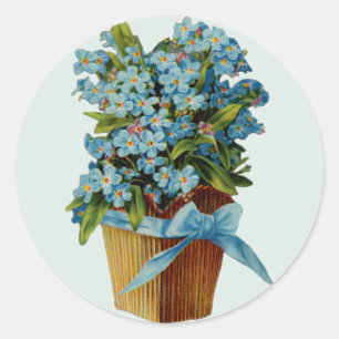 Forget Me Not Flowers Classic Round Sticker