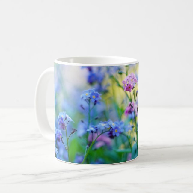 Forget-Me-Not Flowers Coffee Mug (Front Left)
