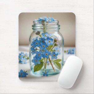 Forget-me-not Flowers in a Jar Mouse Mat