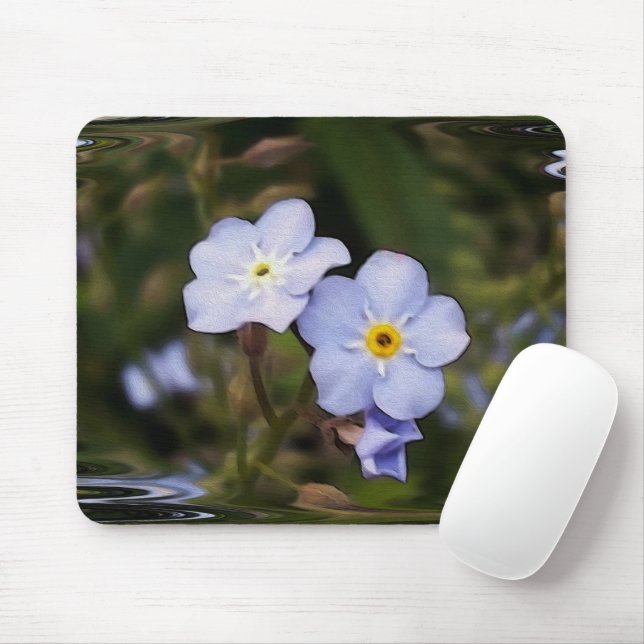 Forget me not flowers mouse mat (With Mouse)