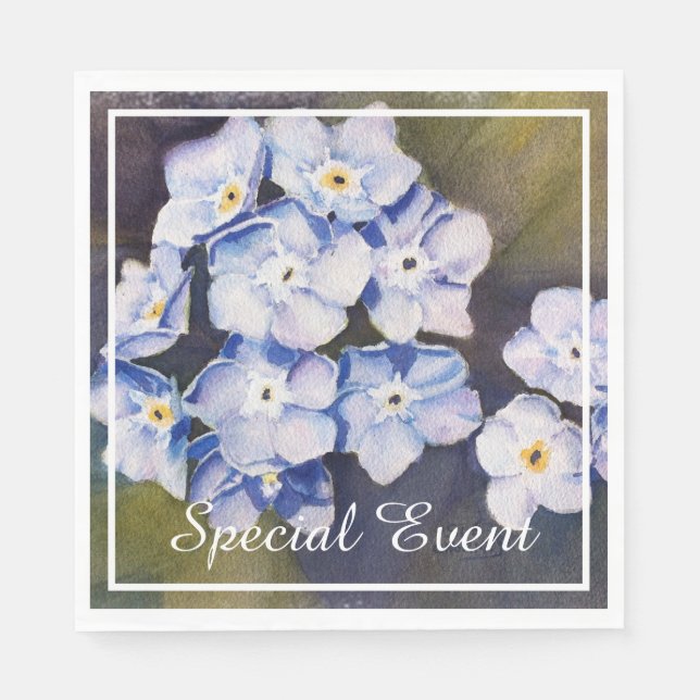 Forget me Not Flowers Napkin (Front)
