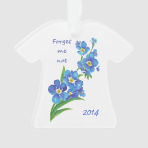 "Forget me Not" Flowers Quote Custom Dated Ornament