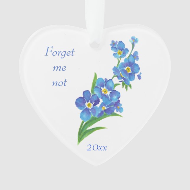 "Forget me Not" Flowers Quote Friendship Love Ornament (Front)