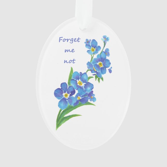 "Forget me Not" Flowers & Quote Ornament (Back)
