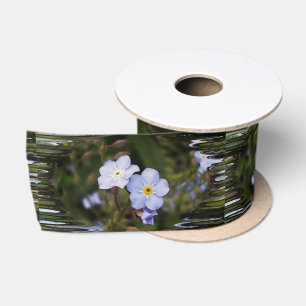 Forget me not flowers satin ribbon