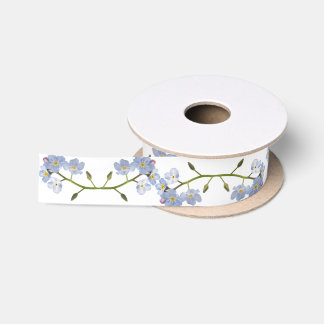 Forget Me Not flowers Satin Ribbon