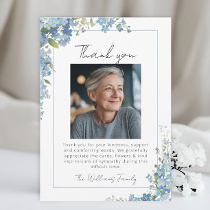 Forget Me Not Flowers Thank You Bereavement Photo Card