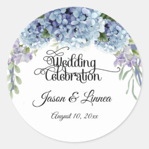 Forget-Me-Not Flowers Watercolor Elegant  Classic Round Sticker