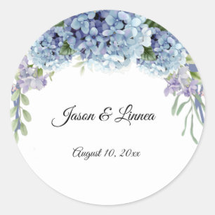 Forget-Me-Not Flowers Watercolor Elegant Classic Round Sticker