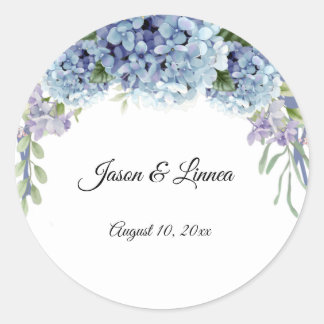 Forget-Me-Not Flowers Watercolor Elegant  Classic Round Sticker