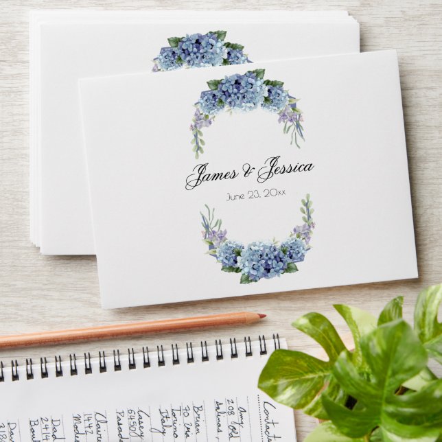 Forget-Me-Not Flowers Watercolor Elegant  Envelope (Stacked)