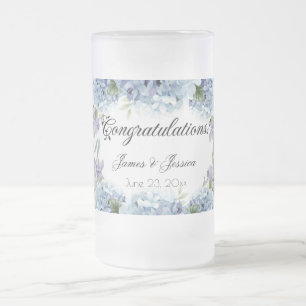 Forget-Me-Not Flowers Watercolor Elegant  Frosted Glass Beer Mug
