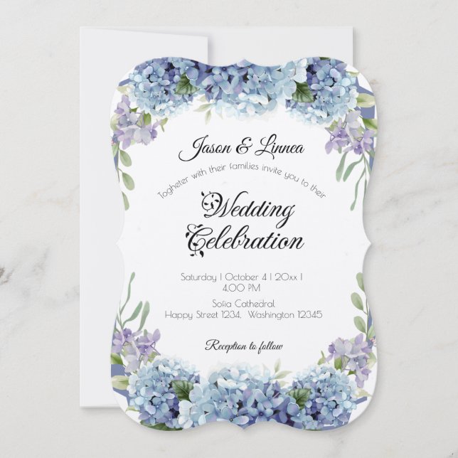 Forget-Me-Not Flowers Watercolor Elegant Invitation (Front)