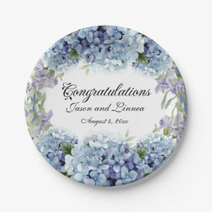 Forget-Me-Not Flowers Watercolor Elegant   Paper Plate