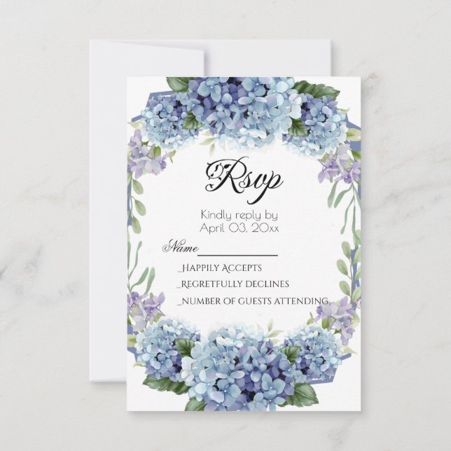 Forget-Me-Not Flowers Watercolor Elegant  RSVP Card (Back)