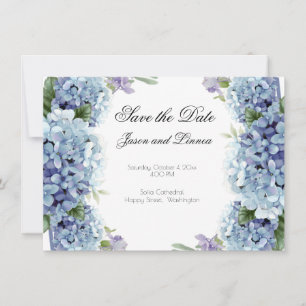 Forget-Me-Not Flowers Watercolor Elegant  Script Save The Date