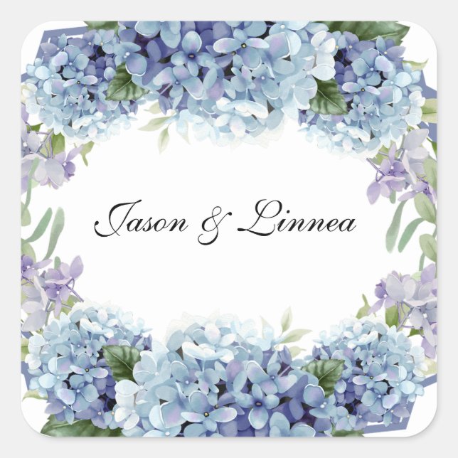 Forget-Me-Not Flowers Watercolor Elegant   Square Sticker (Front)