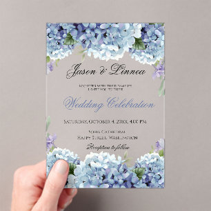 Forget-Me-Not Flowers Watercolor Elegant Wedding Acrylic Invitations