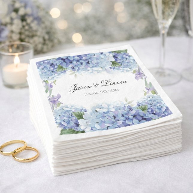 Forget-Me-Not Flowers Watercolor Elegant Wedding Napkin (Creator Uploaded)
