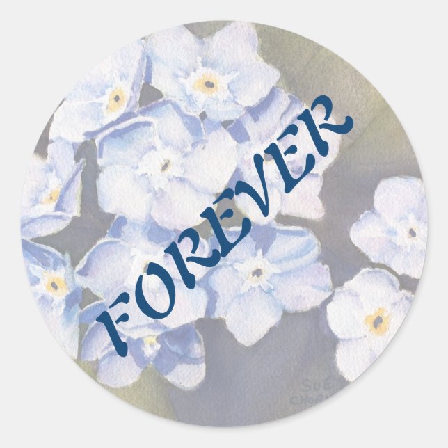 FORGET ME NOT FLOWERS WEDDING STICKERS (Front)
