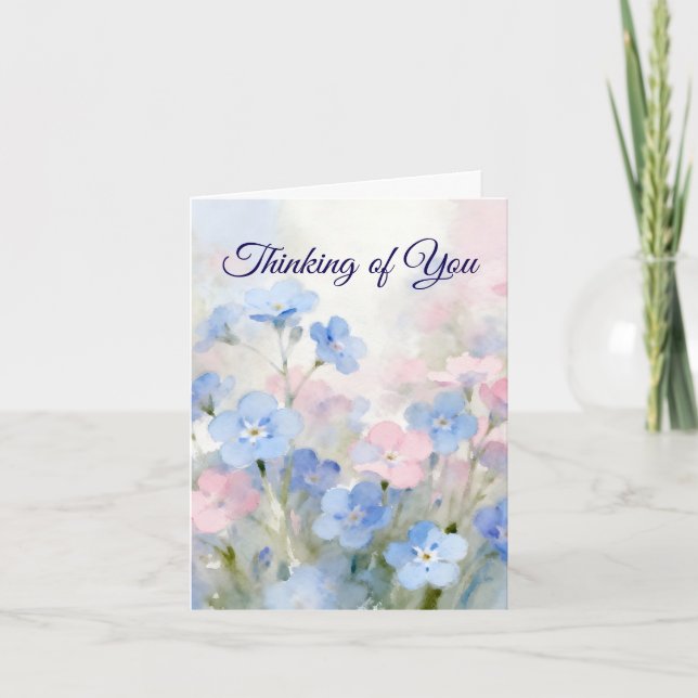 Forget-Me-Not Folded Greeting Card (Front)