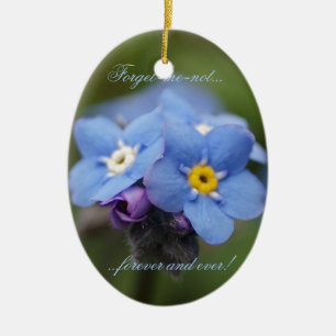 Forget-me-not forever and ever! ceramic tree decoration