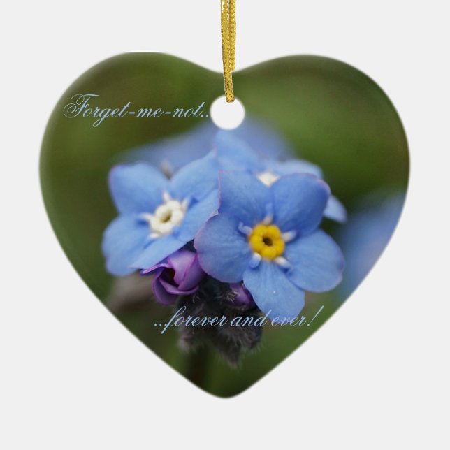 Forget-me-not forever and ever! ceramic tree decoration (Front)