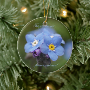 Forget-me-not forever and ever! ceramic tree decoration