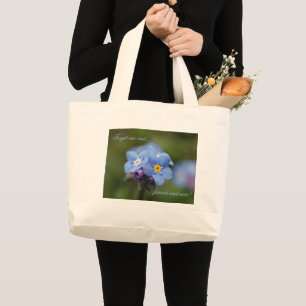 Forget-me-not forever and ever! large tote bag
