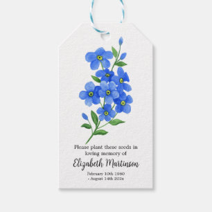 Forget Me Not  Funeral Memorial Seed Packet Gift Tags