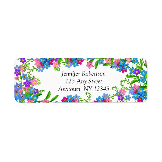 Forget Me Not Garden Flowers Address Labels