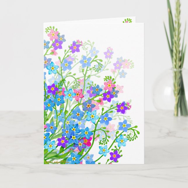 Forget Me Not Garden Flowers Card (Front)