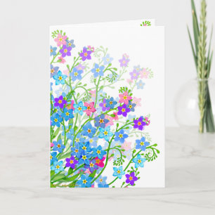 Forget Me Not Garden Flowers Card