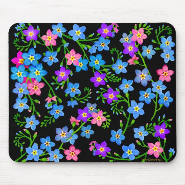 Forget Me Not Garden Flowers Mousepad (Front)