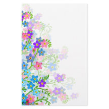 Forget Me Not Garden Flowers Stationery