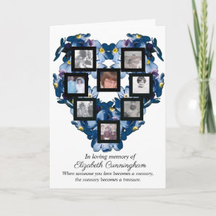Forget Me Not Heart Memory Treasure Sympathy Card