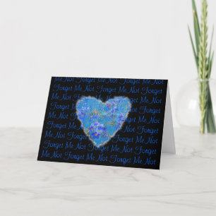 Forget-Me-Not Heart Valentine Love Romance Holiday Card