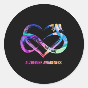 Forget Me Not Heimerheimer Awareness Heart Flower Classic Round Sticker