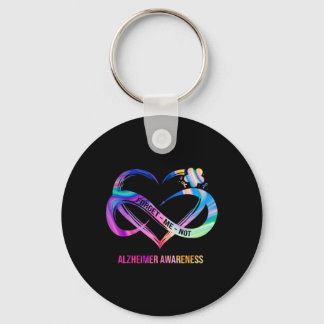 Forget Me Not Heimerheimer Awareness Heart Flower Key Ring