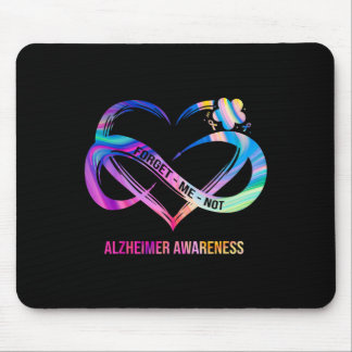 Forget Me Not Heimerheimer Awareness Heart Flower Mouse Mat