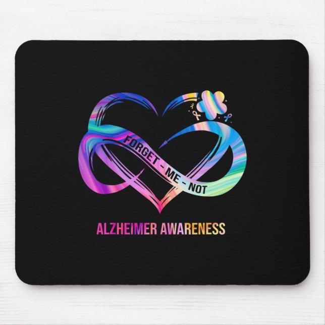 Forget Me Not Heimerheimer Awareness Heart Flower  Mouse Mat (Front)