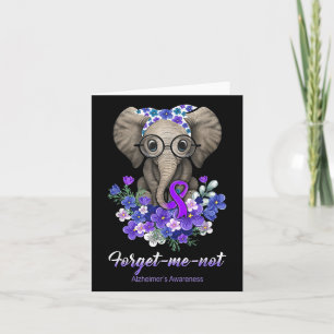 Forget Me Not Heimers Awareness Elephant Flower Card