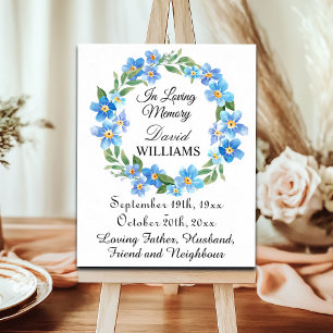 Forget Me Not In Loving Memory Service Memorial Poster