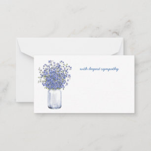 Forget-Me-Not In Memory Sympathy Memorial florist Card