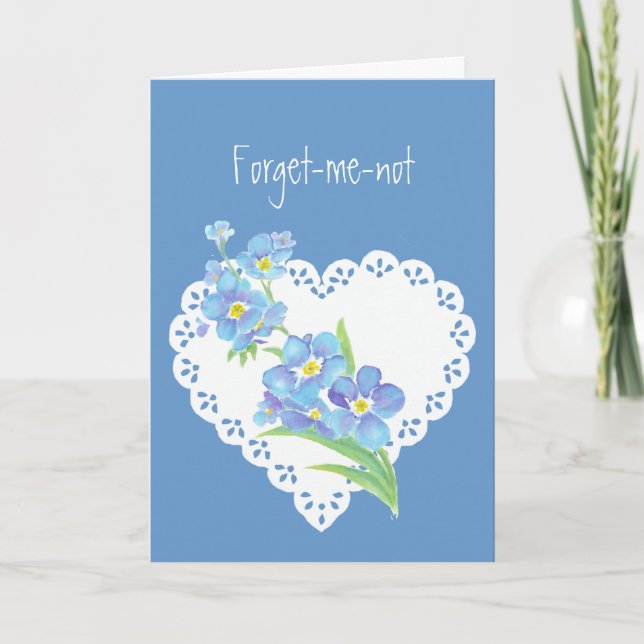 Forget Me Not Love Poem and Flower Card (Front)