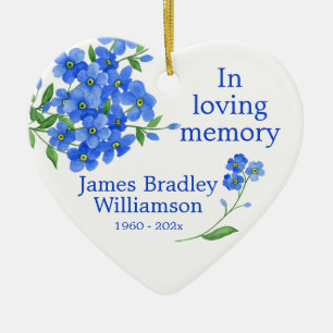 Forget Me Not Memorial Keepsake Ceramic Tree Decoration