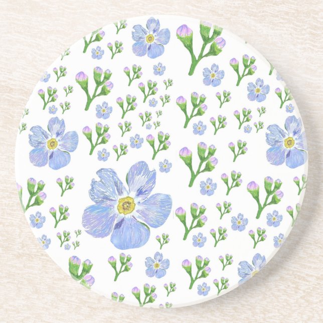 Forget me not on   coaster (Front)