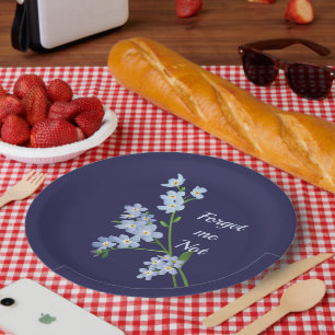 Forget me not paper plate