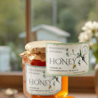 Forget-me-not parchment bee honey postmark 3x2" fo