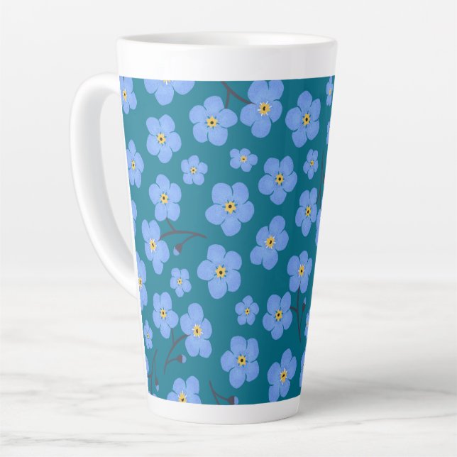 Forget me not pattern latte mug (Left Angle)